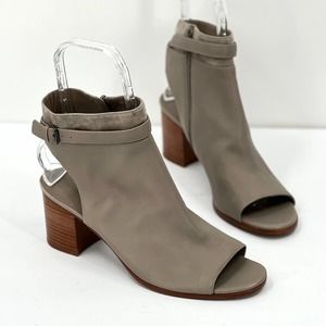 VINCE Shoes Womens 11 41 Taupe Gray Jane Open Toe Sandal Bootie Woodsmoke Heel
